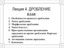 Лекция 4. ДРОБЛЕНИЕ