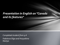 P resentation in English on 
