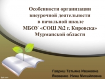 Особенности организации внеурочной деятельности в начальной школе