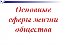 Основные
сферы жизни общества