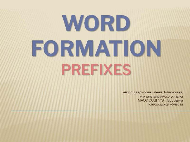 Word formation prefixes