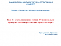 Тема 11: Схема озеленения города. Функционально-пространственная организация