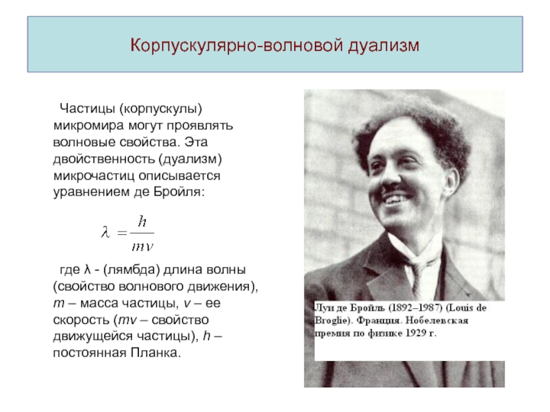 Принцип корпускулярно волнового дуализма