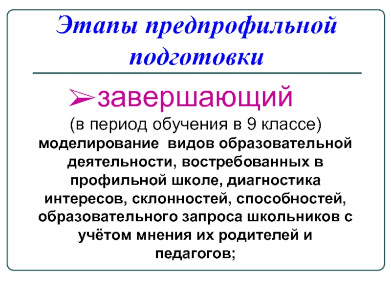 Предпрофильная подготовка презентация