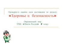 Проверим и оценим свои достижения по разделу Здоровье и безопасность