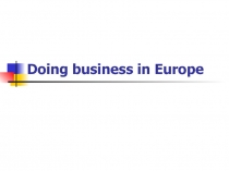 Doing business in Europe