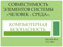 Совместимость элементов системы Человек - среда . Компьютерная безопасность