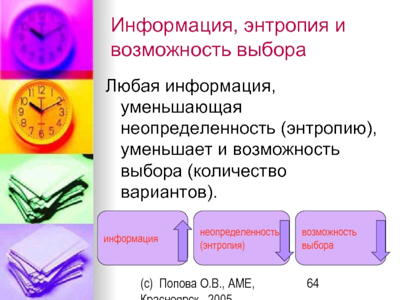 Вариантом информация. Информационная энтропия и количество информации презентация.