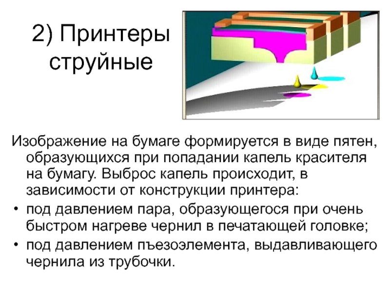 Тип принтера создающего изображение механическим давлением на бумагу через ленту с красителем