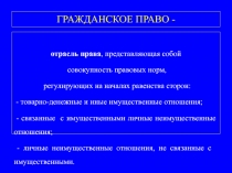 ГРАЖДАНСКОЕ ПРАВО -
