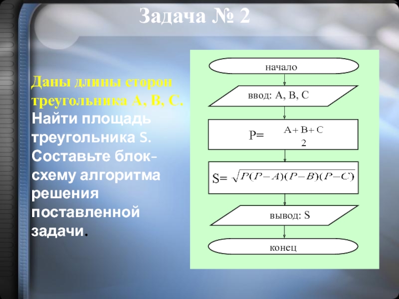 Дана задача выбери верную блок схему