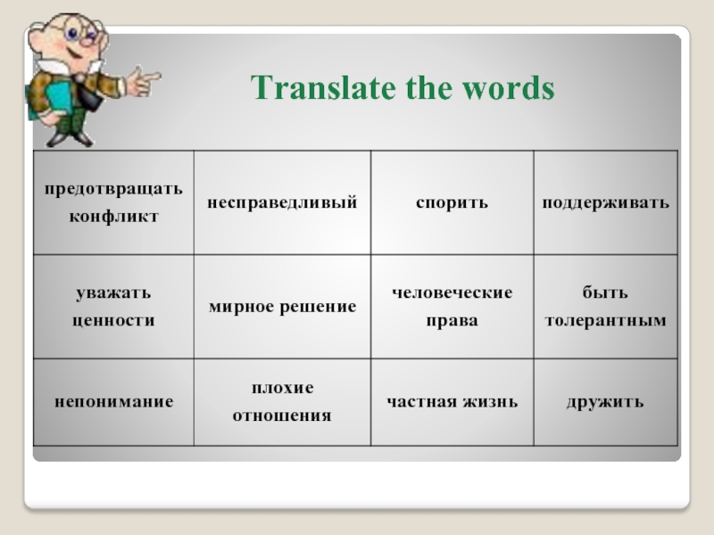 Translate the words
