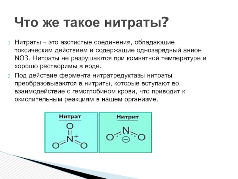 Нитрат образуется