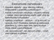 Ekonomické rozhodování