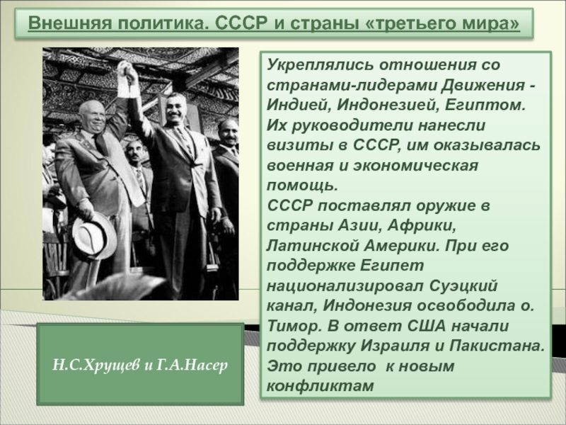 Внешняя политика в пространстве от конфронтации к диалогу 1953 1964 презентация 10 класс волобуев