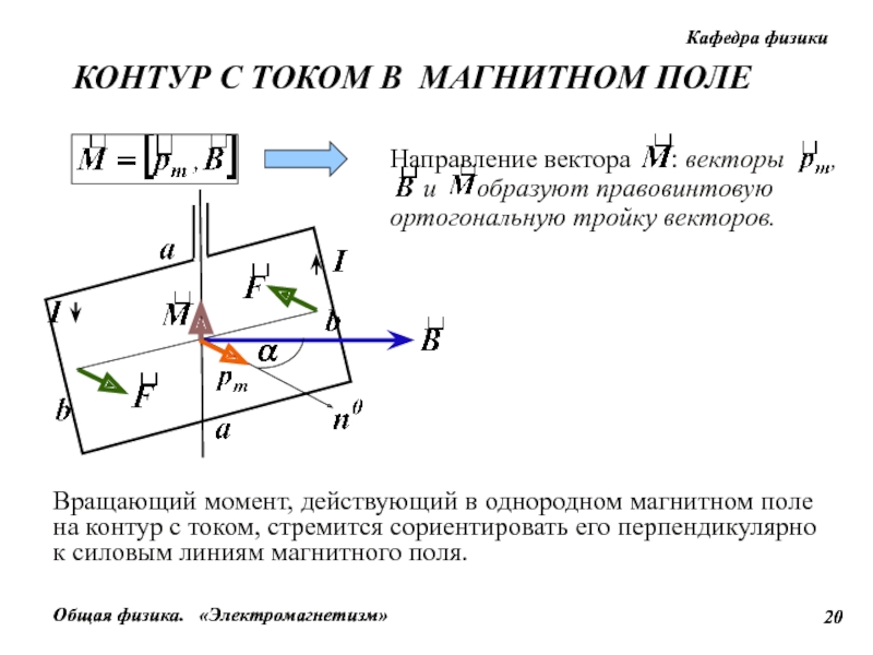 Рамка помещенная в магнитное поле. Момент вращения рамки с током в магнитном поле. Магнитный момент действующий на рамку с током в магнитном поле. Вращательный момент рамки с током в магнитном поле. Механический момент контура с током.