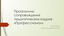 Программы сопровождения педагогических кадров Профессионал