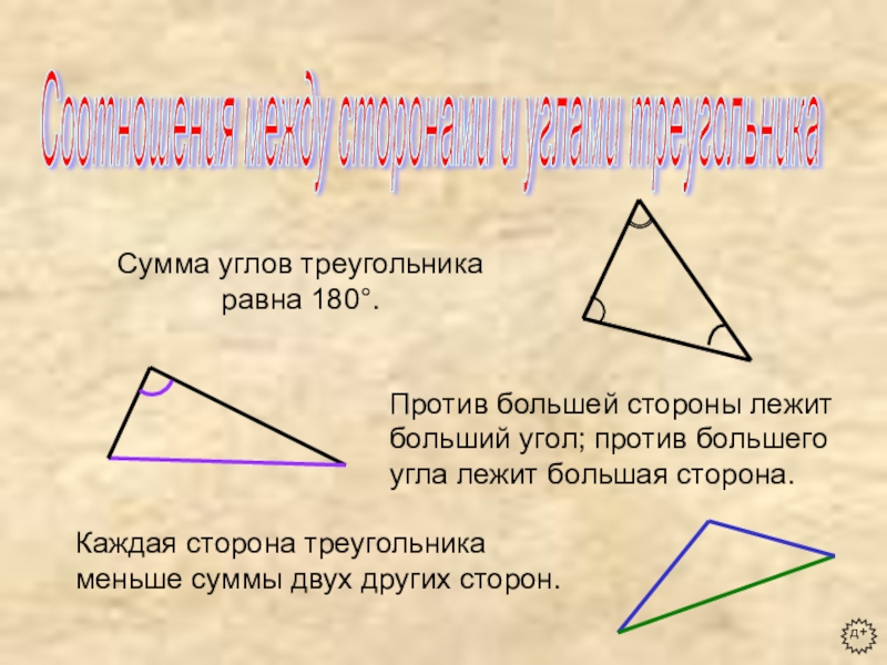 Против большего угла лежит большая сторона рисунок