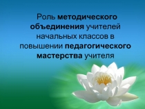 К статье «Роль методического объединения учителей начальных классов в повышении педагогического мастерства»