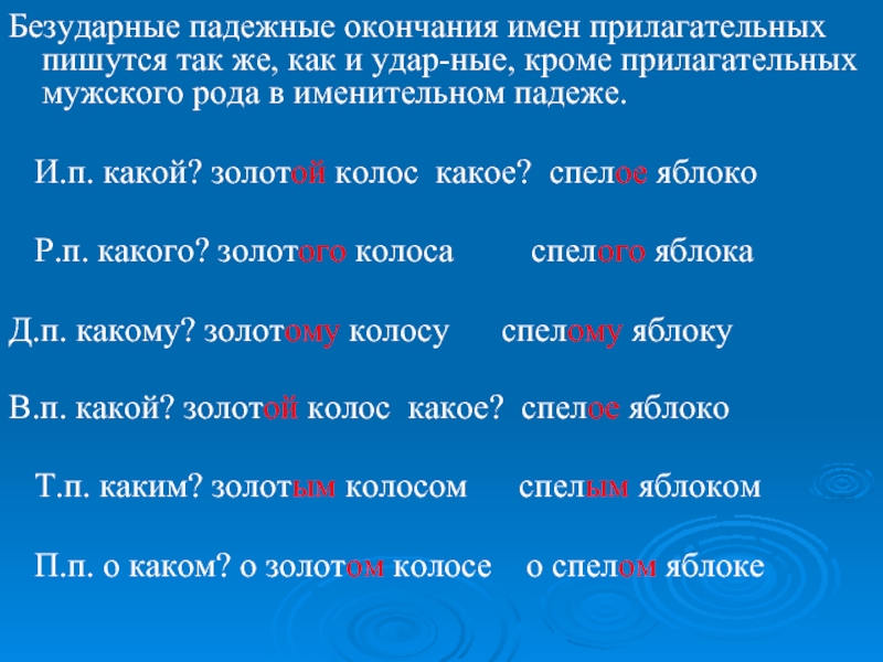 Безударные окончания падежей. Безударные падежные окончания имен прилагательных. Окончания прилагательных в именительном падеже. Окончания имен прилагательных в именительном падеже. Прилагательные в именительном падеже.