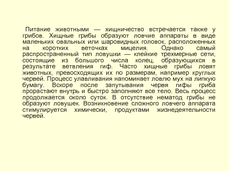 Также встречаются. Хищничество у грибов.