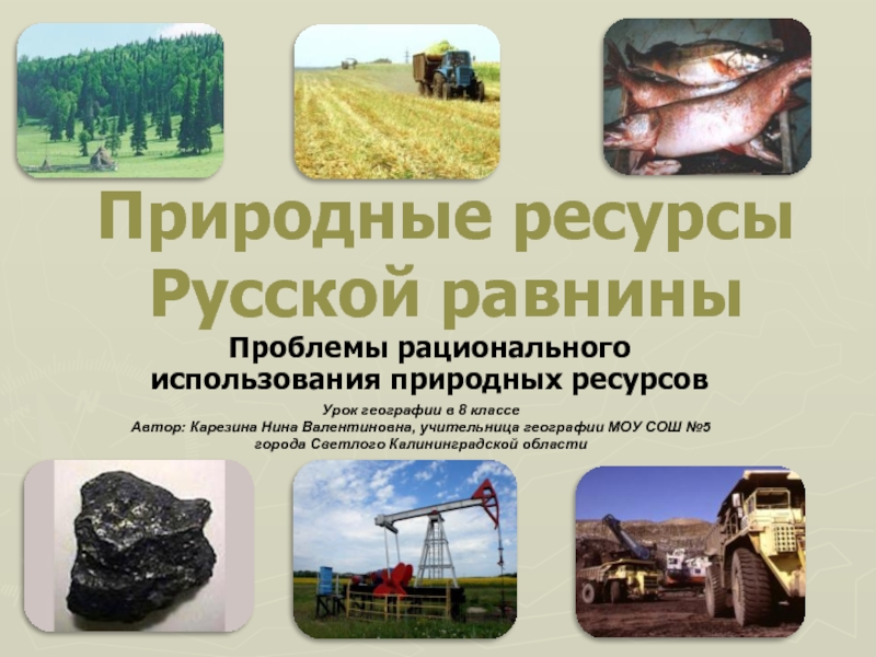 Природные ресурсы Русской равнины  Проблемы рационального использования природных ресурсов