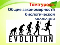 Общие закономерности биологической эволюции