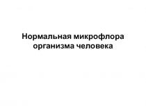 Нормальная микрофлора организма человека