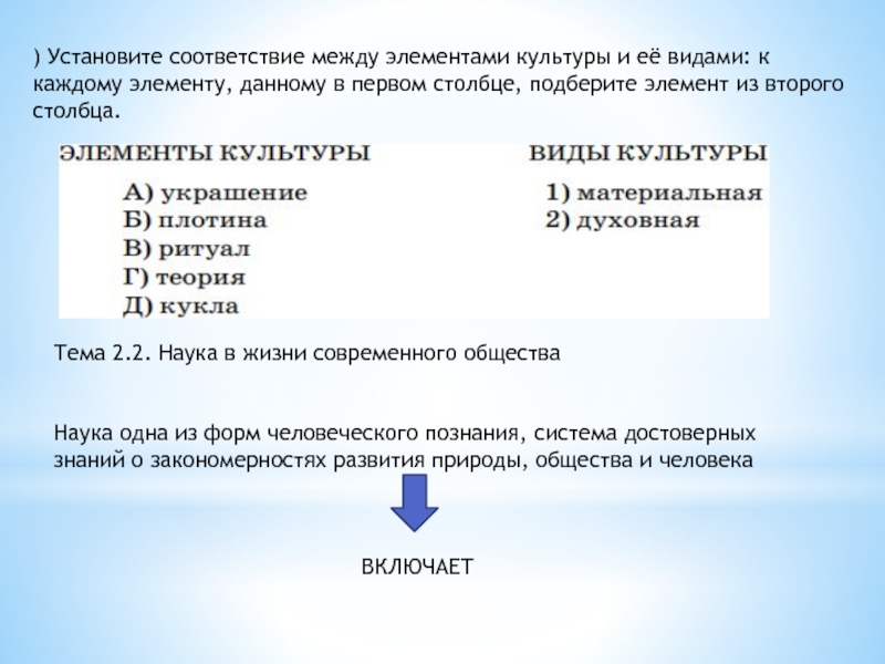 Установка культура. Установите соответствие между элементами. Установите соответствие между элементами культуры и ее видами. Установи соответствие между содержанием первого и второго Столбцов. Установите соответствие между элементами структуры выступления.