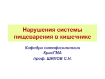 Нарушения системы пищеварения в  кишечнике