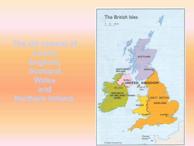 The uk consists of 4 parts