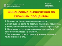 Финансовые вычисления по сложным процентам