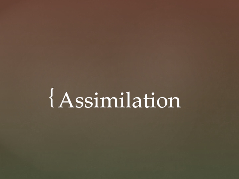 Assimilation