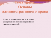 Основы административного права