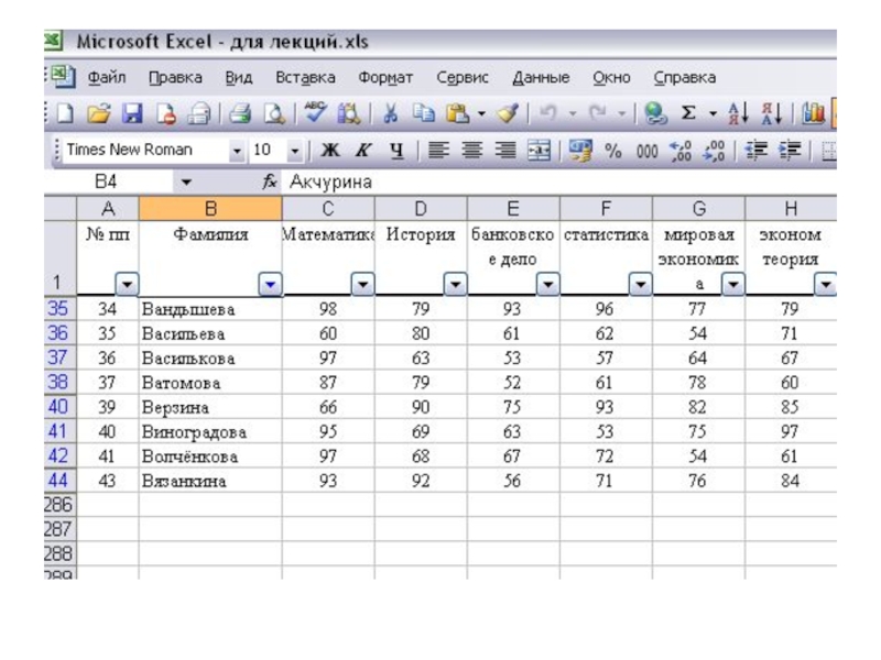 Табличный процессор excel презентация