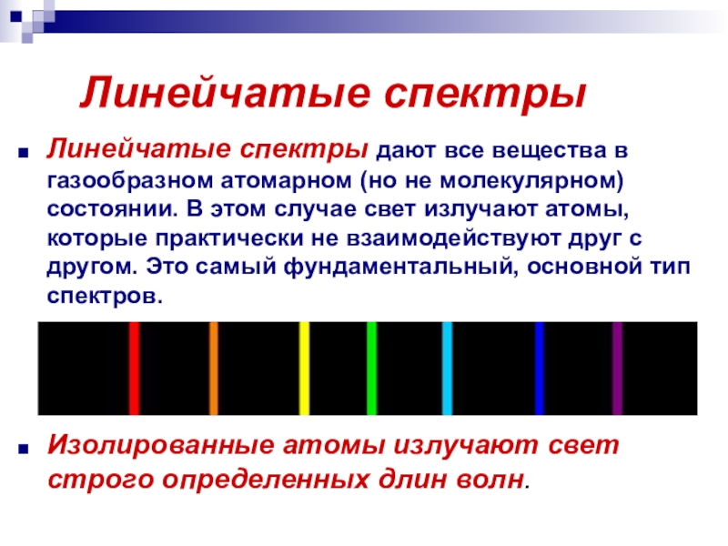 Рассмотри рисунки и выбери тот на котором показан линейчатый спектр испускания