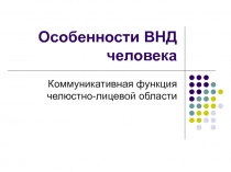 Особенности ВНД человека