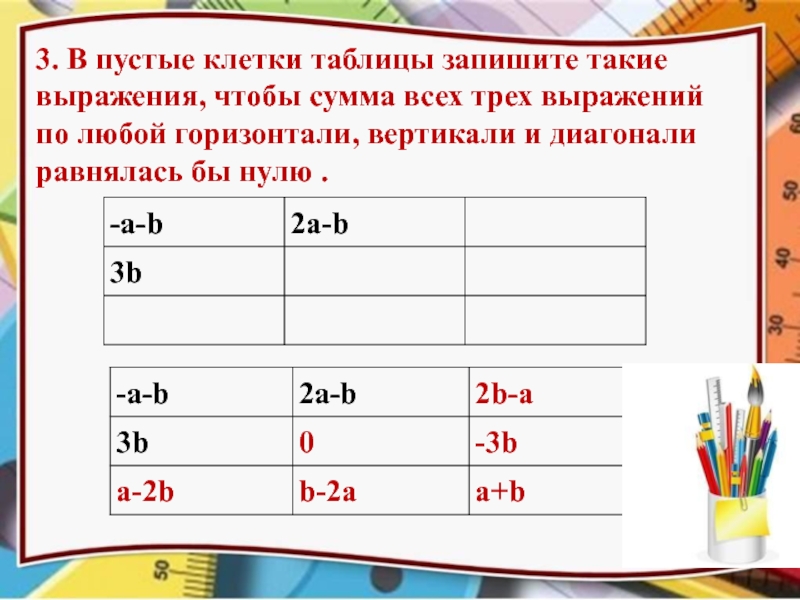 Клетка таблицы 3 7. Записать числа в пустые клетки таблицы с- 101.