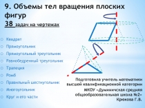 Объемы тел вращения плоских фигур 11 класс