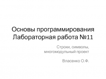 Основы программирования Лабораторная работа №11