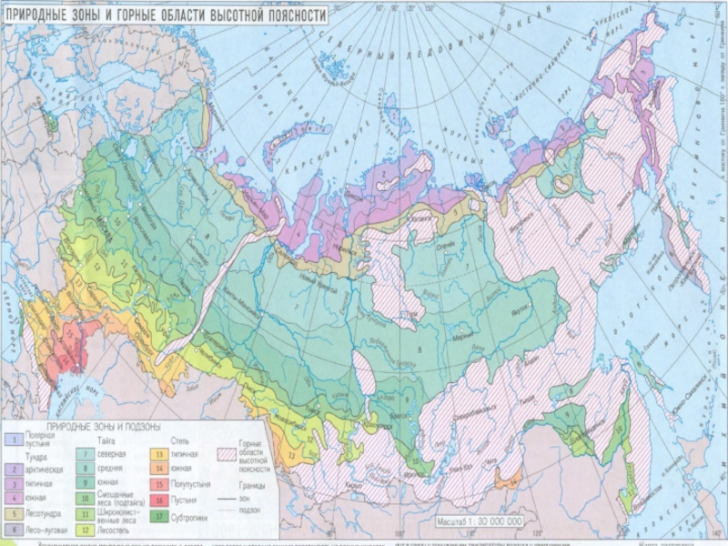 Карта природных зон россии 4 класс впр