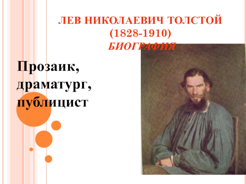 ЛЕВ НИКОЛАЕВИЧ ТОЛСТОЙ (1828-1910) БИОГРАФИЯ