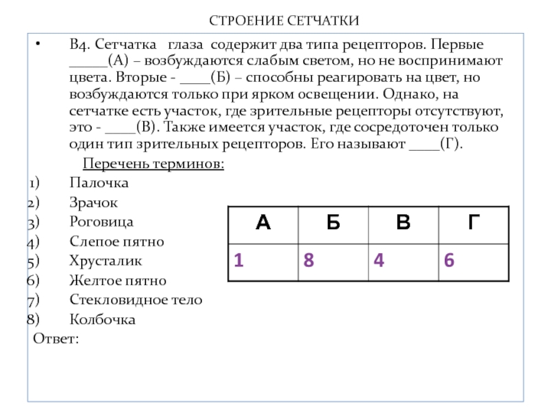 Строение сетчатки сетчатка глаза содержит два типа. Сетчатка глаза содержит 2 типа зрительных рецепторов. Сетчатка глаза содержит два типа зрительных рецепторов первые. Сетчатка глаза содержит два типа зрительных рецепторов первые ОГЭ. Два типа зрительных рецепторов.