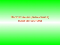 Вегетативная (автономная) нервная система