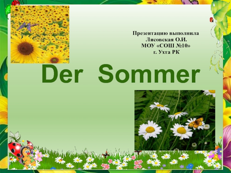 Презентация Der Sommer