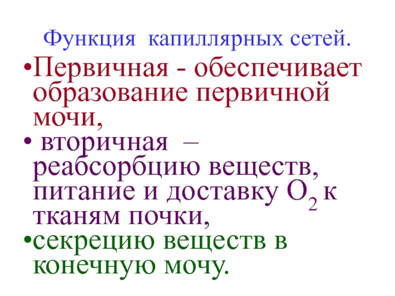 Капилляры функции