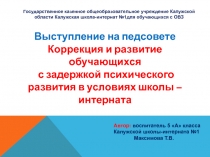 Коррекция и развитие обучающихся с задержкой психического развития в условиях школы-интерната