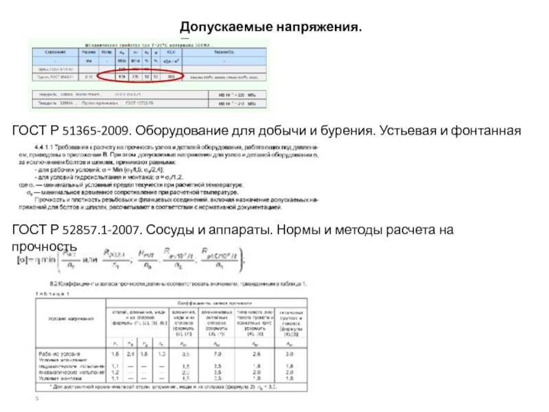 Презентация Допускаемые напряжения. Пример
ГОСТ Р 51365-2009. Оборудование для добычи и