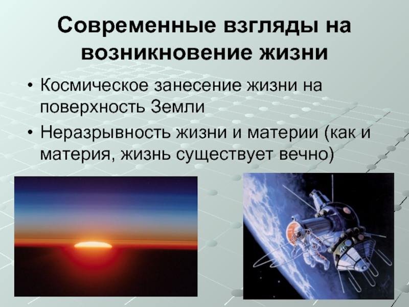 Современные представления о зарождении жизни проект