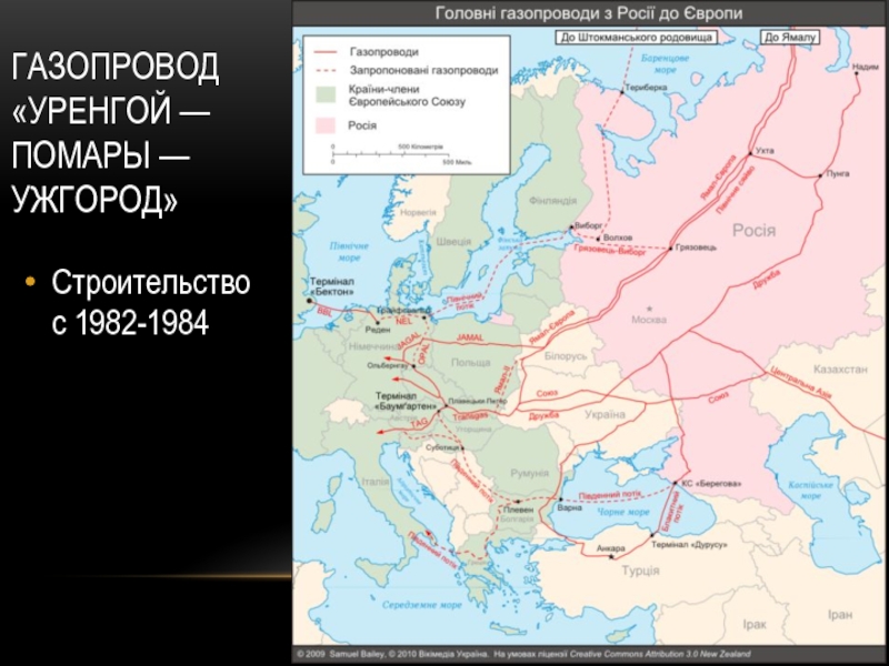 Газопровод «Уренгой — Помары — Ужгород» Строительство с 1982-1984